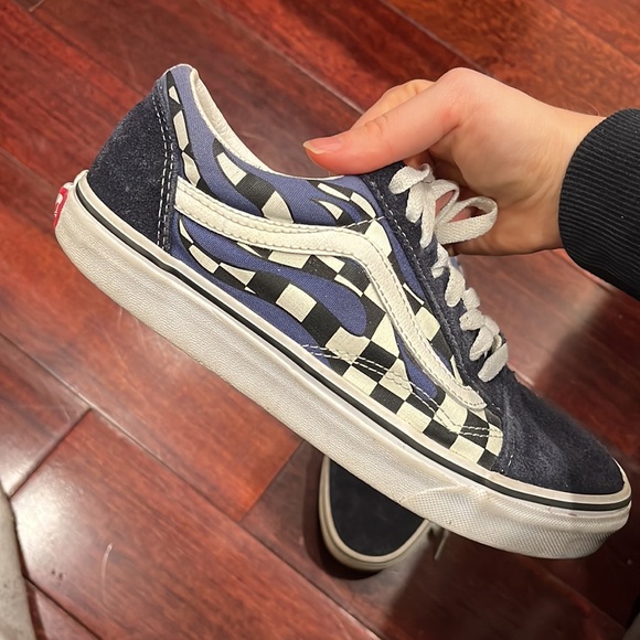 Blue Checkered Flame Vans - Picture 3 of 6